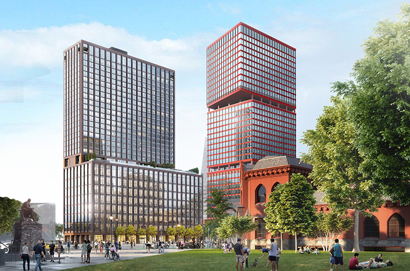 Rendering of The West Tower in the Schuylkill Yards development
